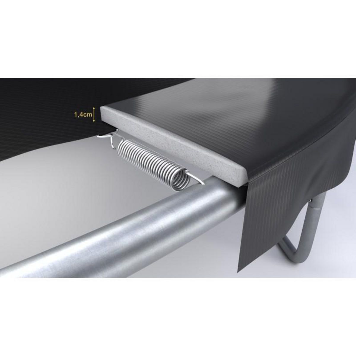 JUMP4FUN Trampoline de jardin ø 305 cm- 10FT- Filet intérieur, Matelas de protection et Echelle