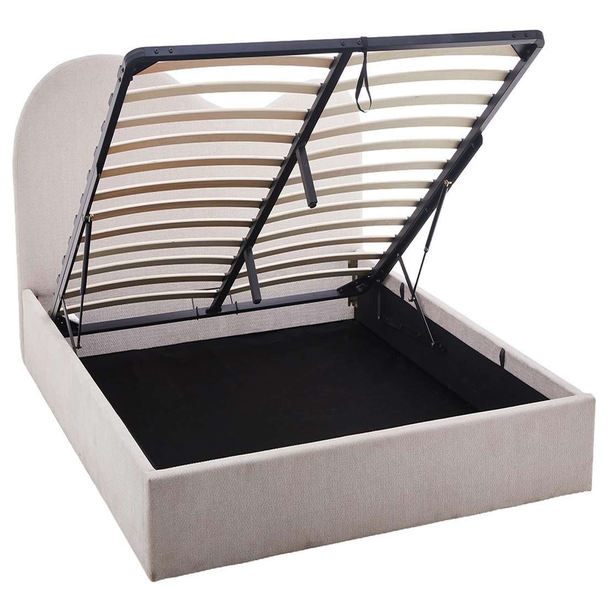 Voir la diapositive 2 : BEST MOBILIER Lucas - lit coffre - 160x200 cm - en velours texturé