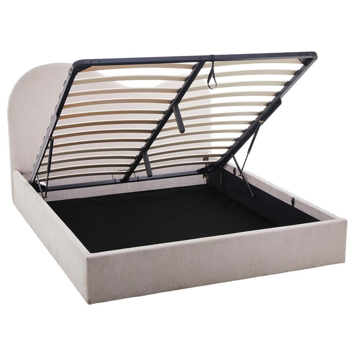 BEST MOBILIER Lucas - lit coffre - 160x200 cm - en velours texturé