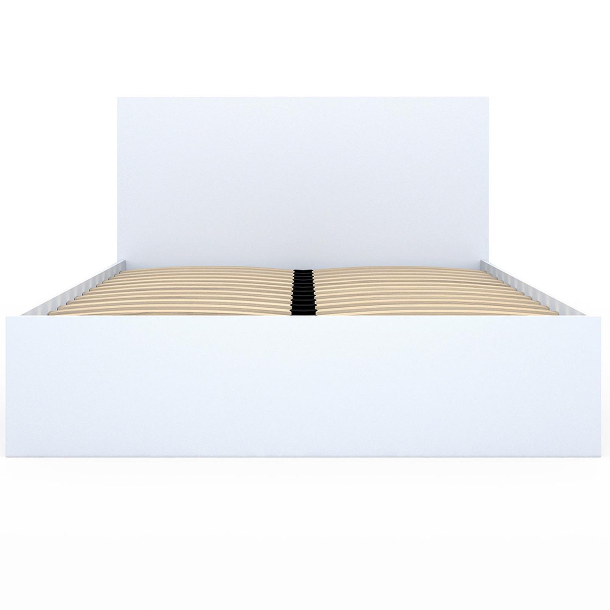 Voir la diapositive 3 : ID MARKET Lit double omaha 4 tiroirs sur roulettes avec tête de lit et sommier 140 x 190 cm blanc