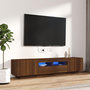 Voir la diapositive 1 : VIDAXL Ensemble de meubles TV avec lumieres LED 2 pcs Chene marron