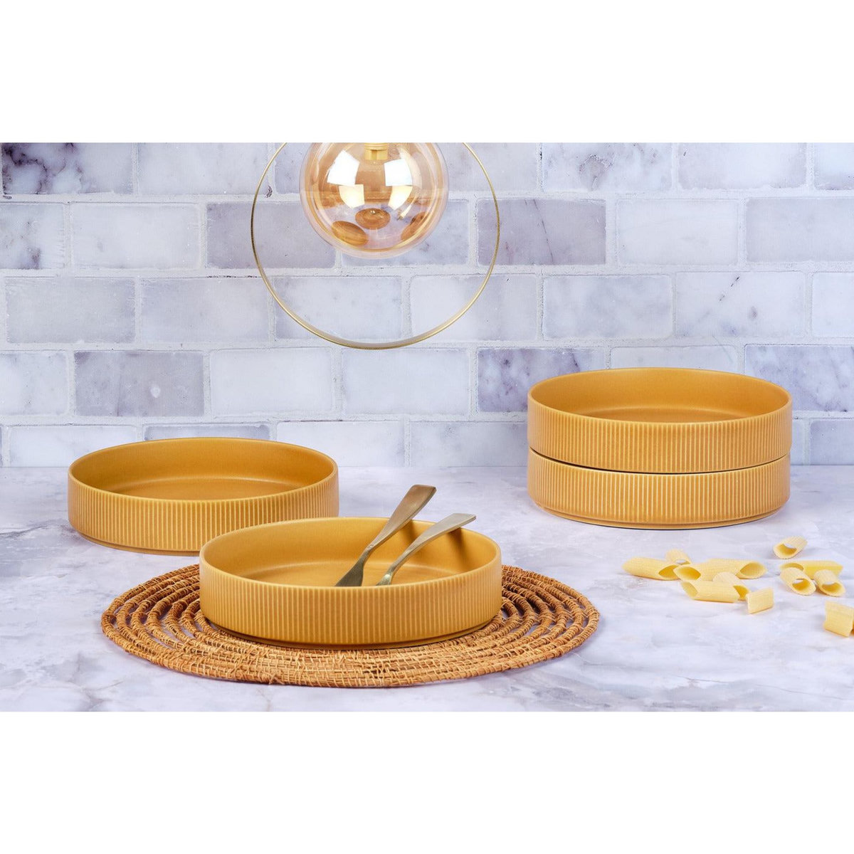 BJORN Assiette creuse SCANDI Ø21,5cm - 4 pièces - Ocre