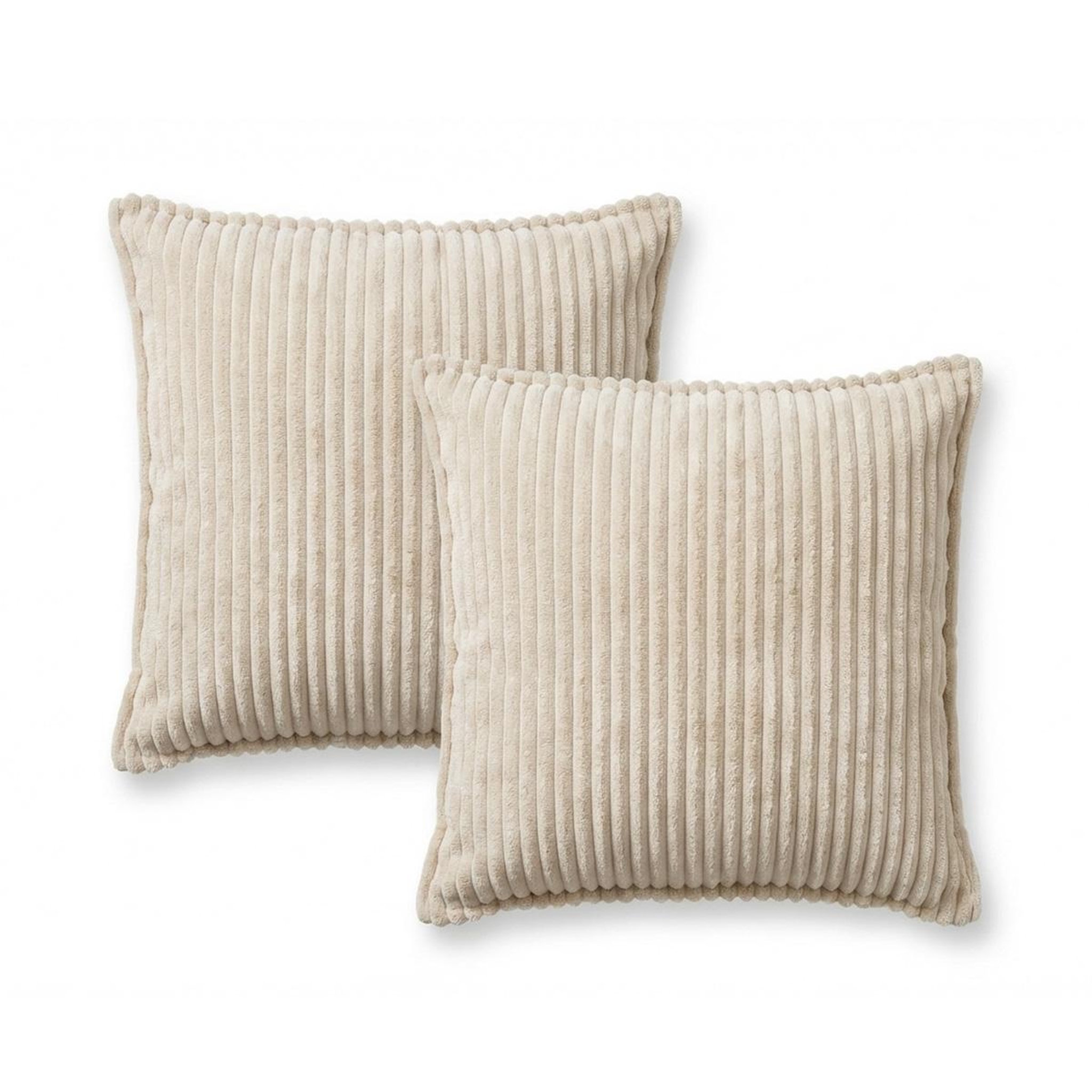 MATELAS POUR TOUS Matelas pour tous | lot de 2 coussins velours côtelé malo | beige