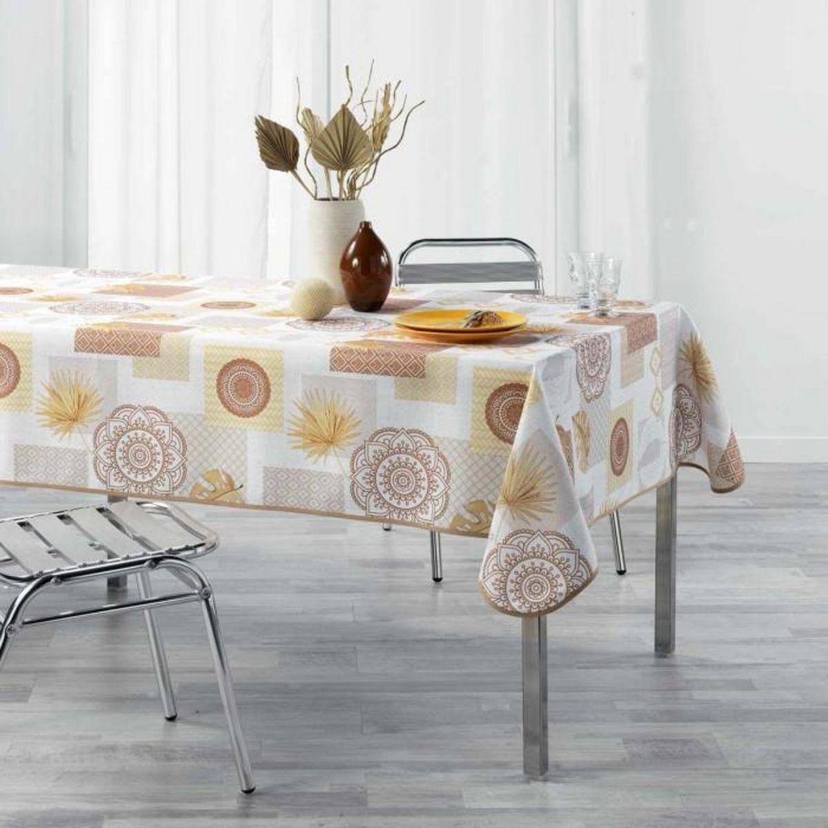 Paris Prix Nappe Imprimée  Opéra  150x240cm Jaune & Blanc