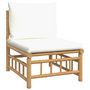 Voir la diapositive 2 : VIDAXL Canape central de jardin avec coussins blanc creme bambou