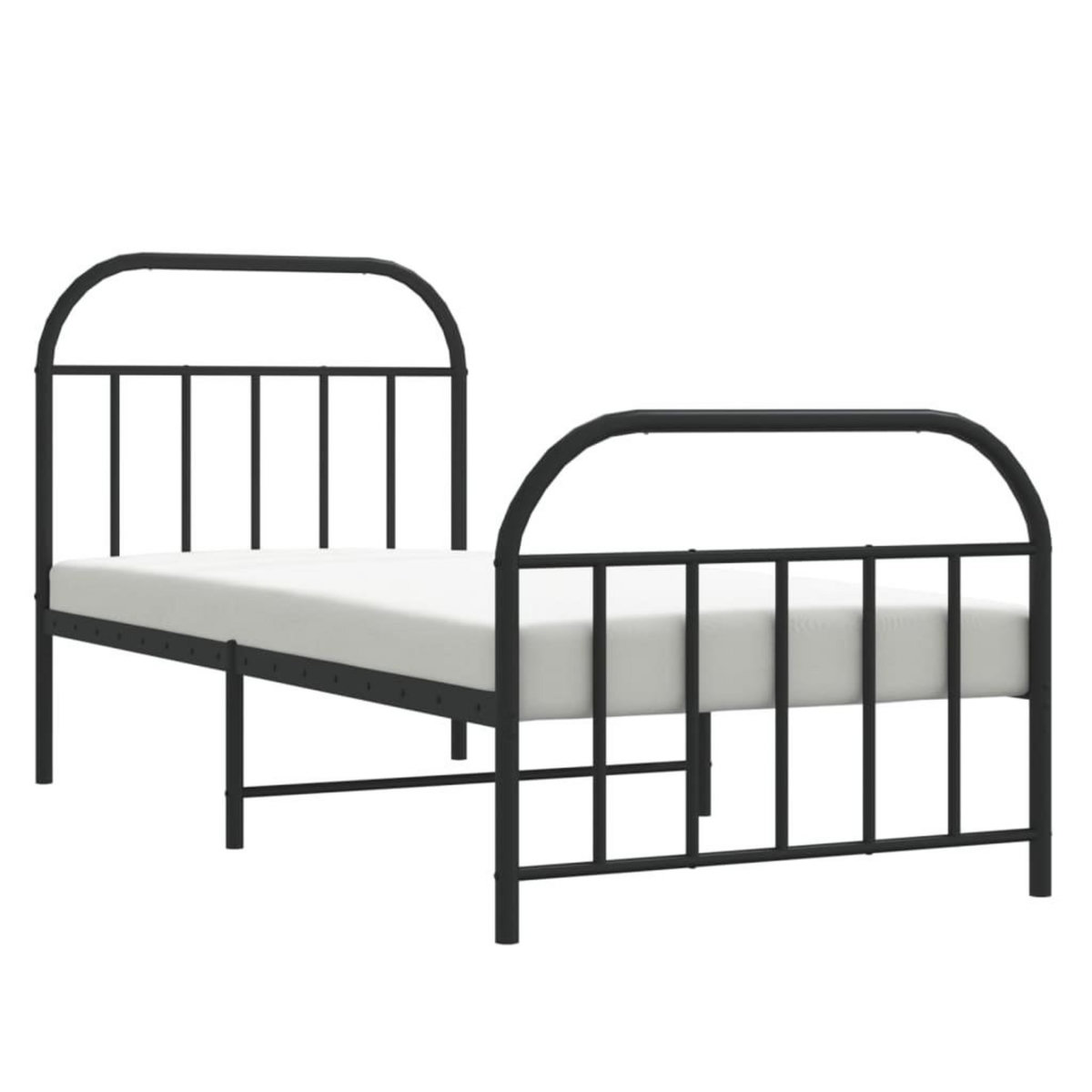 VIDAXL Cadre de lit metal sans matelas avec pied de lit noir 80x200 cm