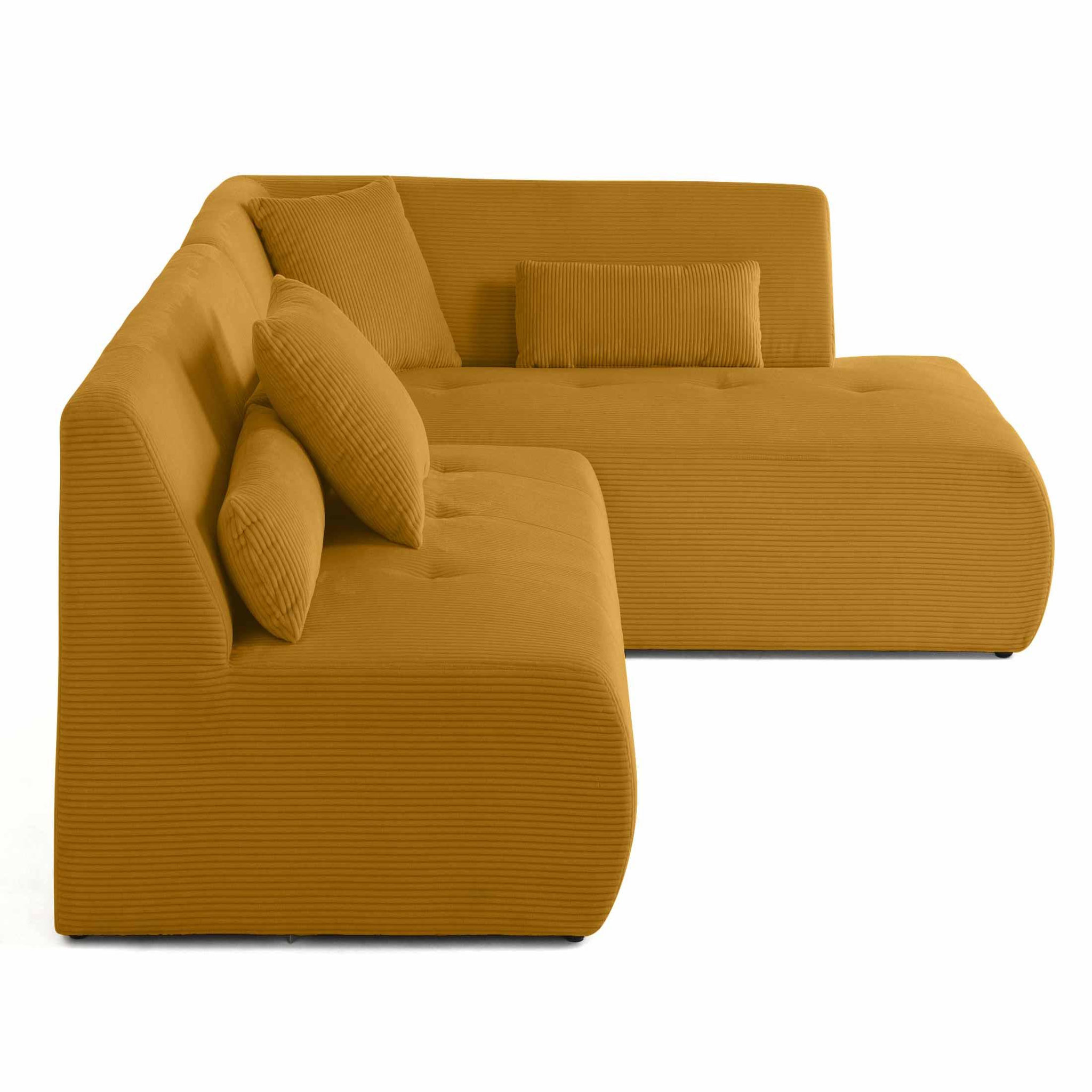Voir la diapositive 3 : LISA DESIGN Onyx - canapé modulable d'angle droit - 5 places - en velours côtelé