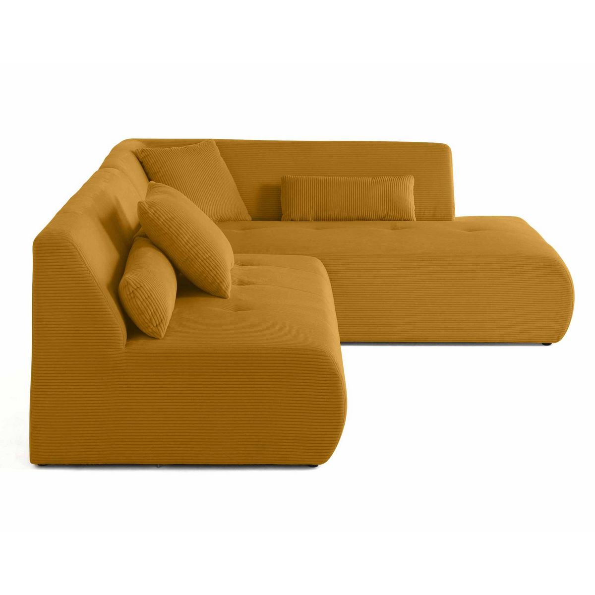 LISA DESIGN Onyx - canapé modulable d'angle droit - 5 places - en velours côtelé