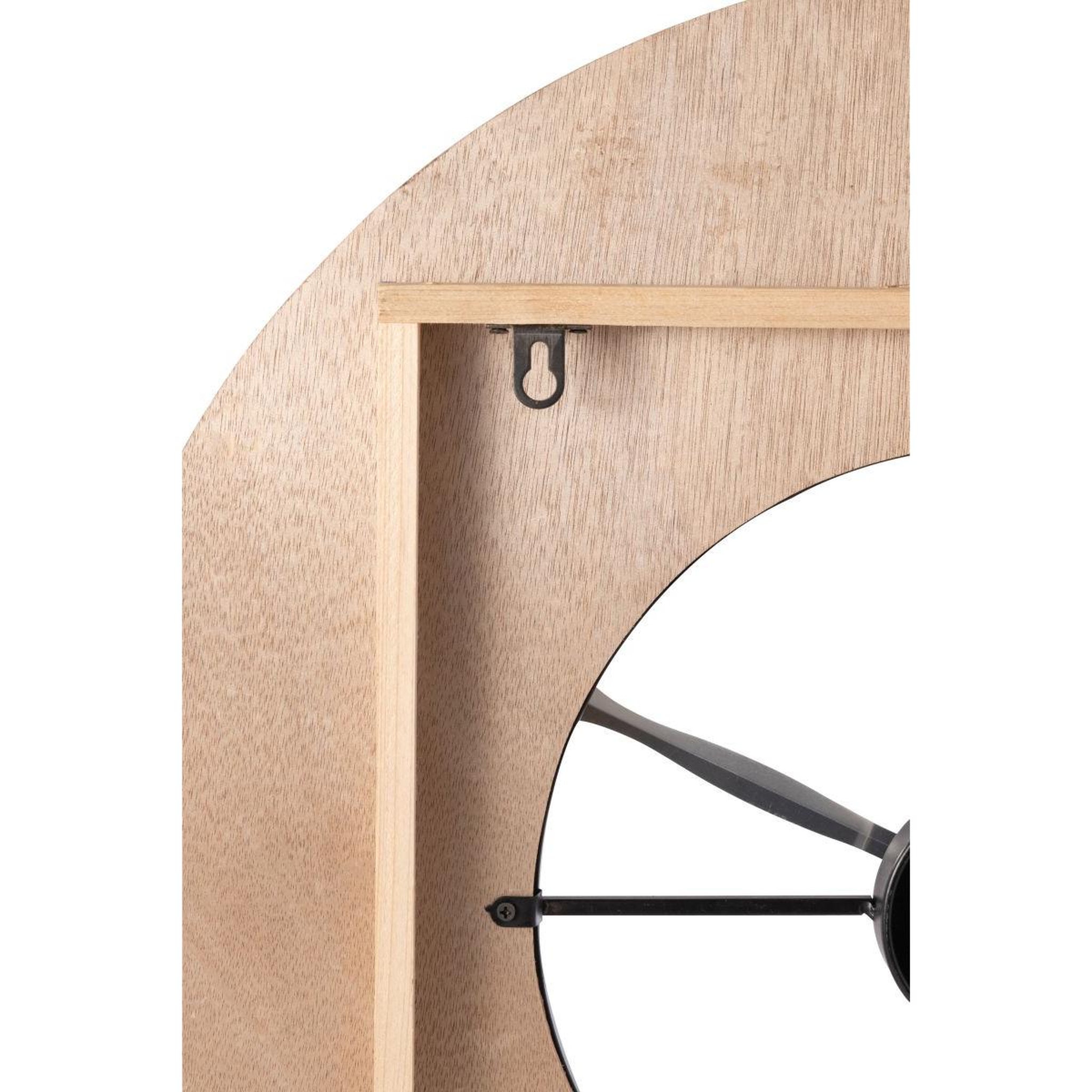Voir la diapositive 3 : J-LINE Horloge murale déco  sodi  60cm naturel & noir