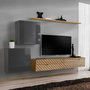 Voir la diapositive 1 : Paris Prix Ensemble Meuble TV  Switch Lamel V  250cm Naturel & Gris