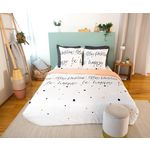 Home collection Parure housse de couette 100% microfibre 72gsm positive. Coloris disponibles : Noir