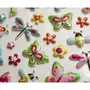  Autocollants réutilisables - Relief 3D - Papillons et fleurs - Paillettes