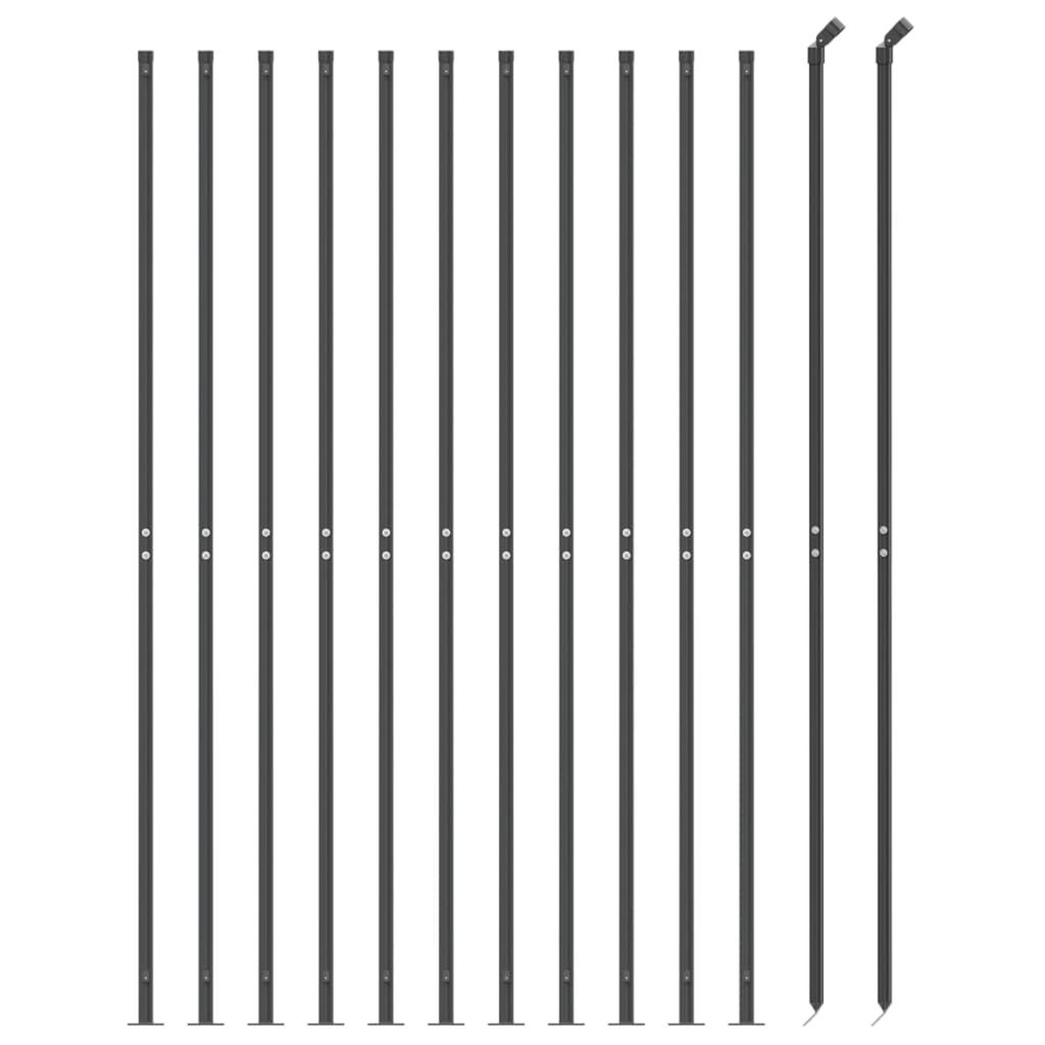 Voir la diapositive 3 : VIDAXL Cloture en treillis metallique avec bride anthracite 1,6x25 m
