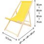 Voir la diapositive 4 : Habitat et Jardin Lot de 2 transats en bois  Chilienne  - 107 x 56.5 x 81 cm - Jaune