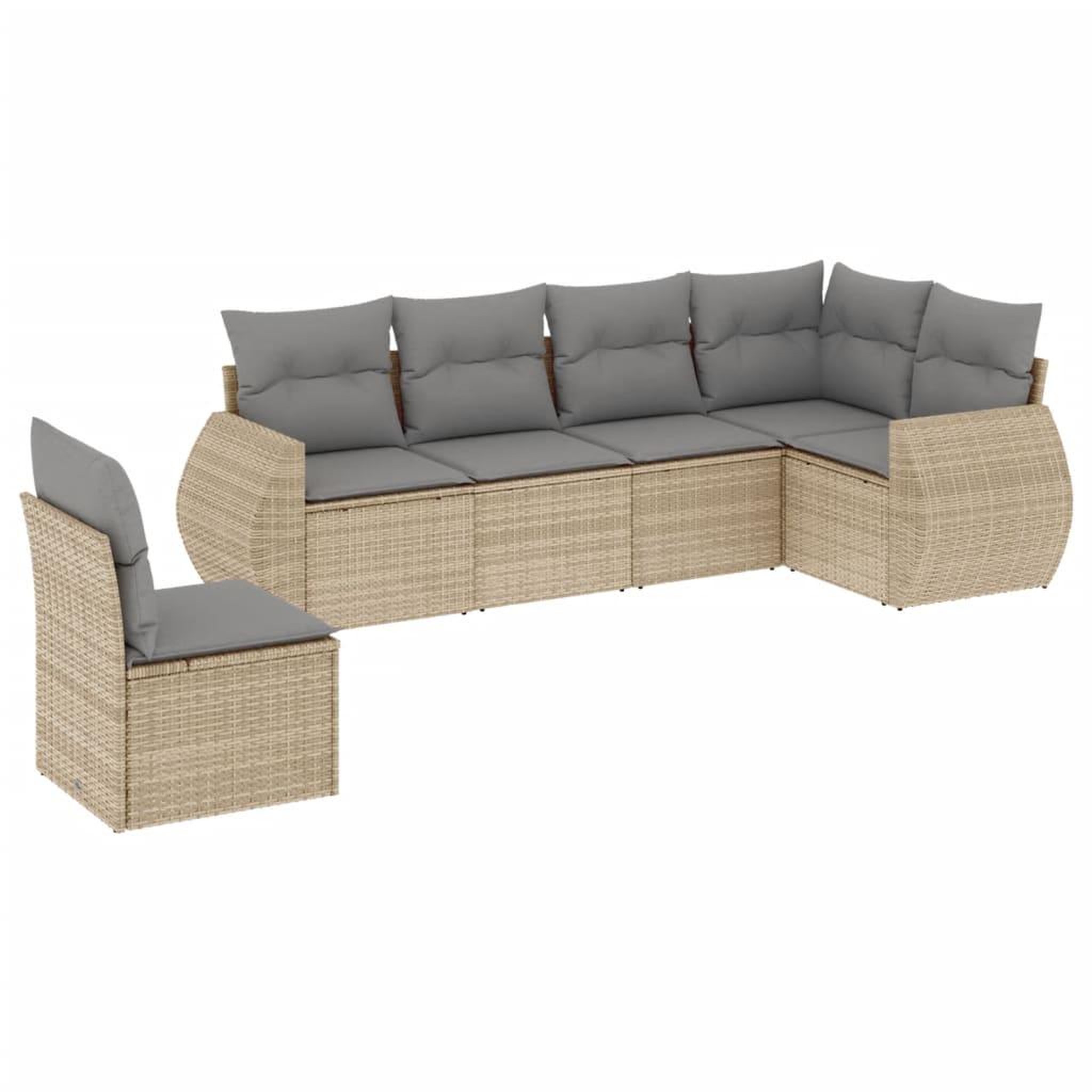 Voir la diapositive 2 : VIDAXL Salon de jardin avec coussins 6 pcs beige resine tressee