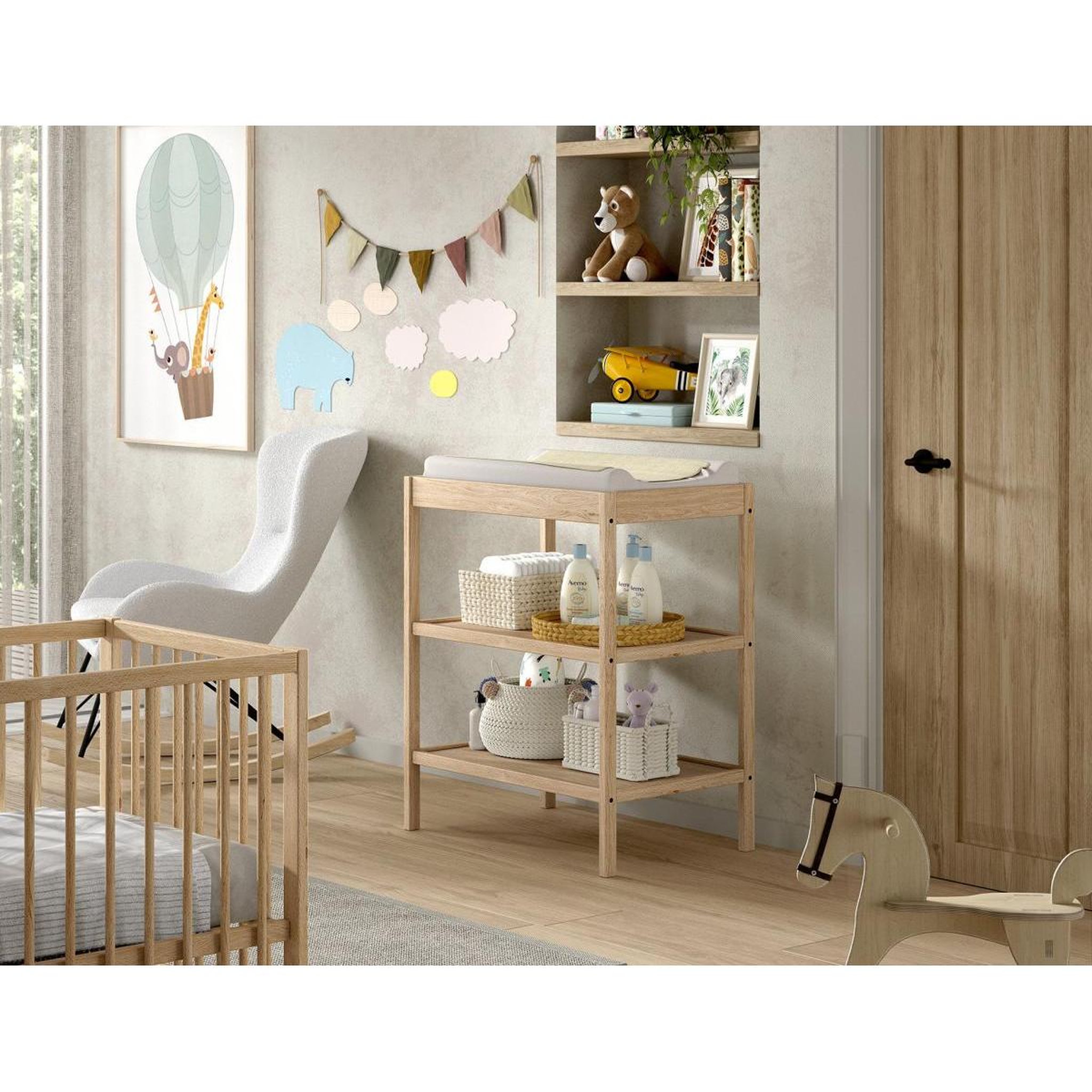 Voir la diapositive 3 : Vipack Table À Langer Dino Naturel Nature