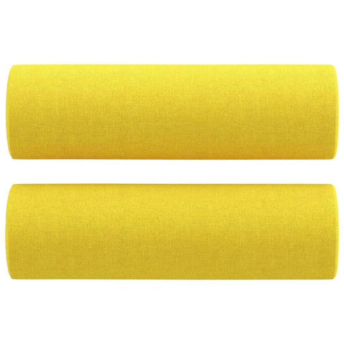 VIDAXL Coussins decoratifs lot de 2 Jaune clair Ø15x50 cm Tissu