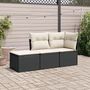 Voir la diapositive 1 : VIDAXL Salon de jardin 3 pcs avec coussins noir resine tressee