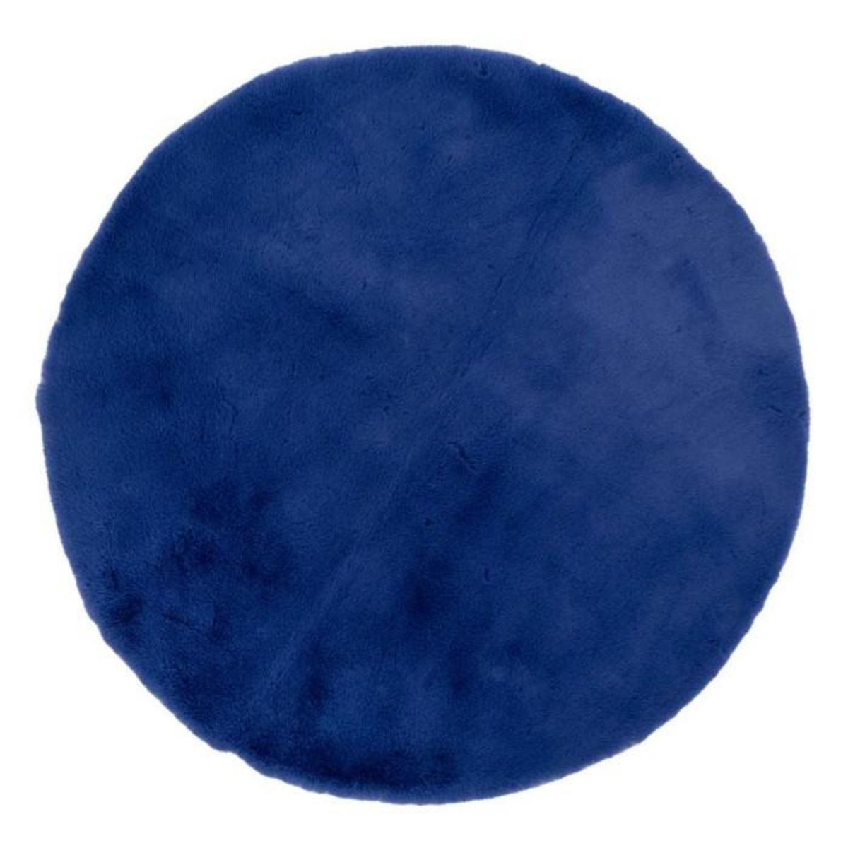 ATMOSPHERA Tapis Rond Imitation Fourrure  Doucea  80cm Bleu Indigo