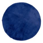 ATMOSPHERA Tapis Rond Imitation Fourrure  Doucea  80cm Bleu Indigo