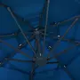 VIDAXL Parasol a 4 niveaux avec mat en aluminium Bleu azure 3x3 m