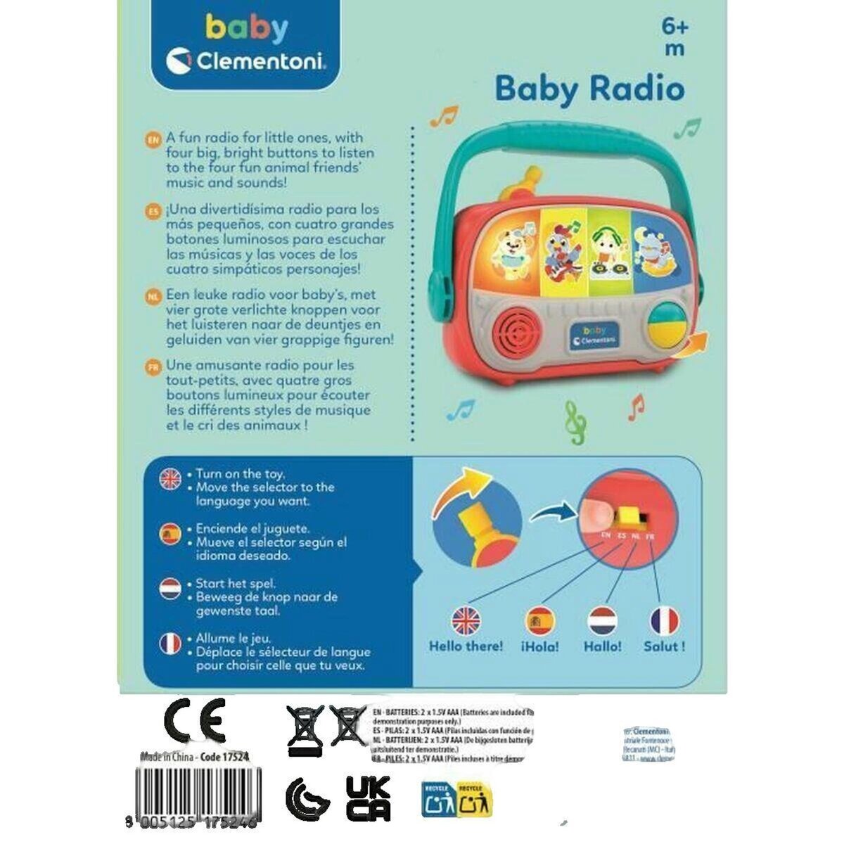 CLEMENTONI Jouet musical CLEMENTONI Radio bébé rouge