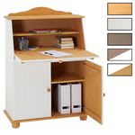 IDIMEX Bureau secrétaire DAVID. Coloris disponibles : Blanc, Bicolore, Marron