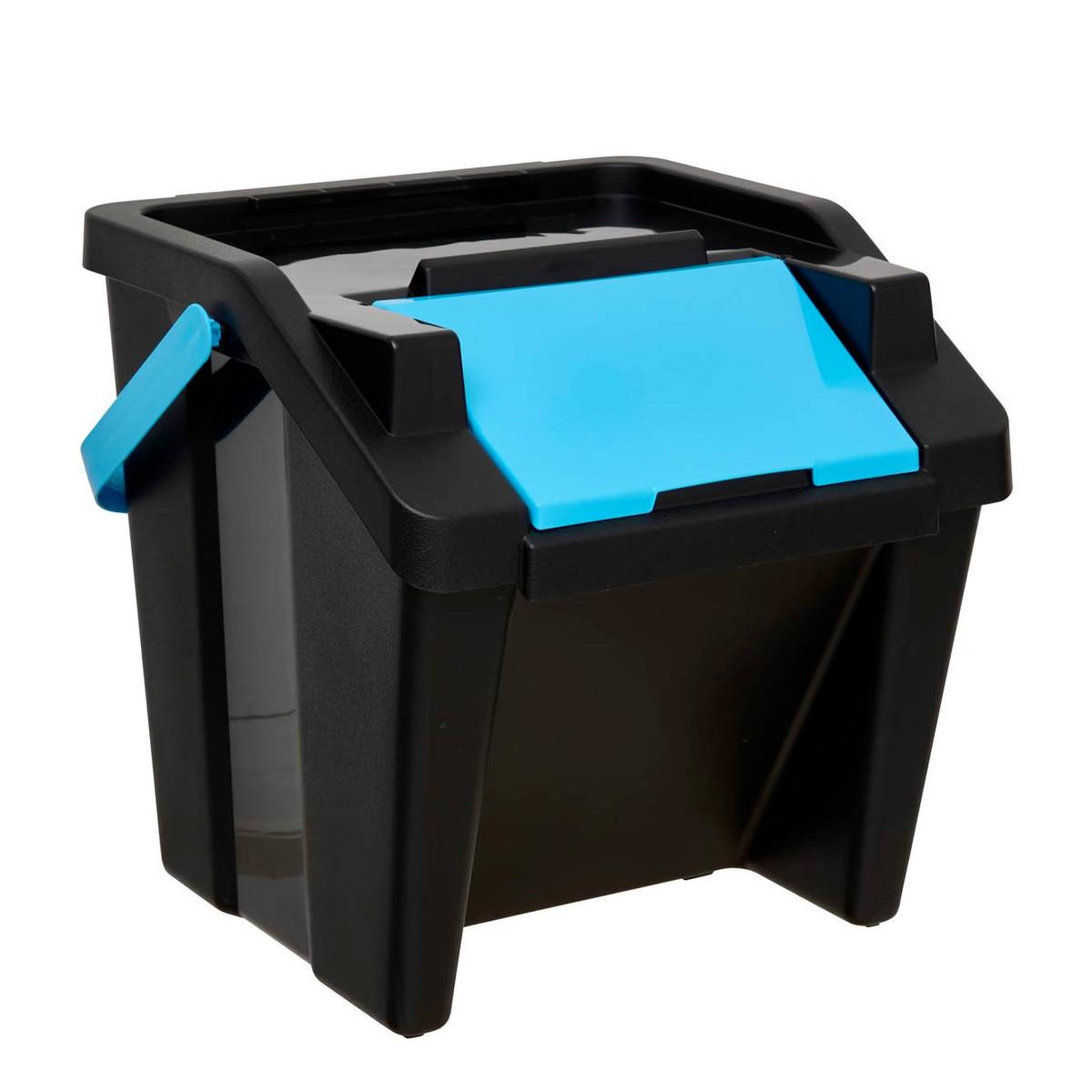 Voir la diapositive 2 : FIVE Lot de poubelles de tri  empilables  30l noir