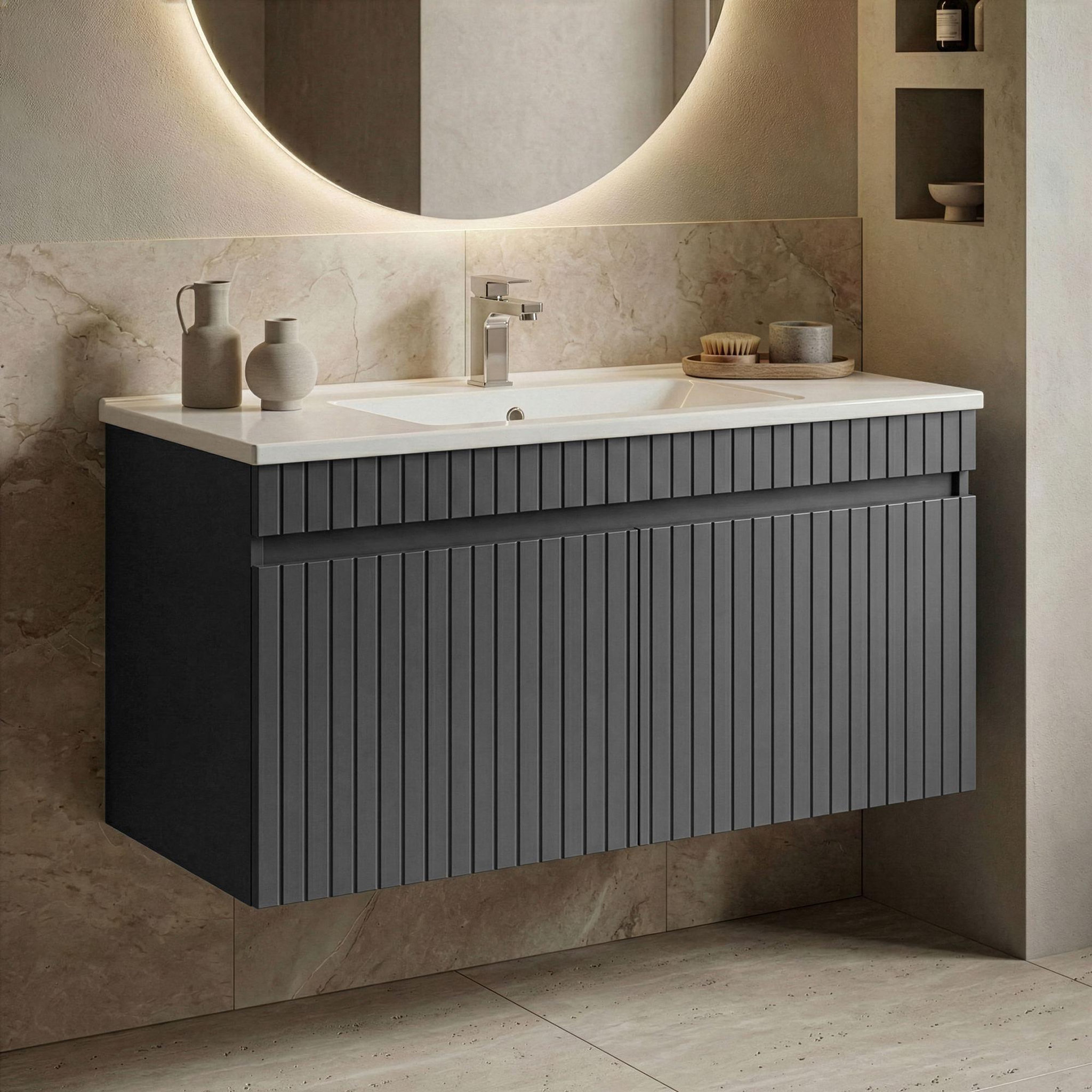Voir la diapositive 2 : Habitat et Jardin Meuble Vasque  Tivoli 100  - 100 x 45 x 57 cm - Matte Anthracite