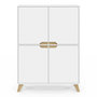 Voir la diapositive 3 : ID MARKET Meuble de rangement 4 portes HELSINKI scandinave blanc