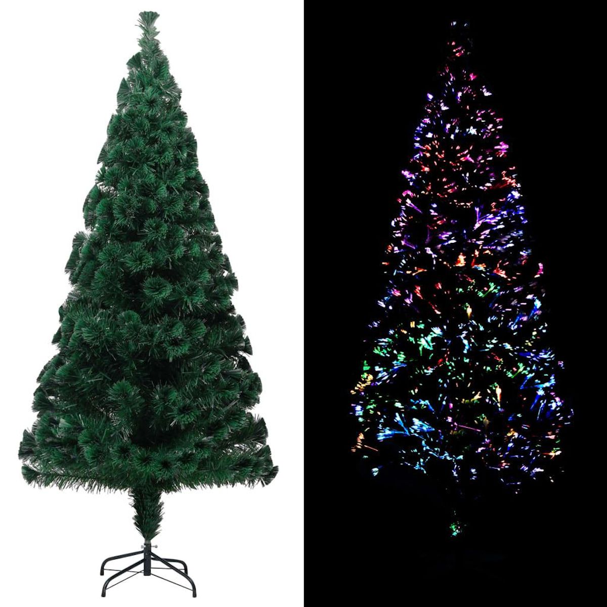 VIDAXL Sapin de Noël artificiel avec support vert 210 cm fibre optique