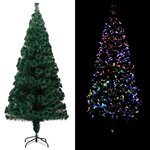 VIDAXL Sapin de Noël artificiel avec support vert 210 cm fibre optique