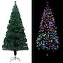 Voir la diapositive 1 : VIDAXL Sapin de Noël artificiel avec support vert 210 cm fibre optique