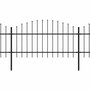 Voir la diapositive 2 : VIDAXL Cloture de jardin avec dessus en forme de lance en acier 714,5 x 125 cm Noir