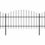 Voir la diapositive 2 : VIDAXL Cloture de jardin avec dessus en forme de lance en acier 714,5 x 125 cm Noir