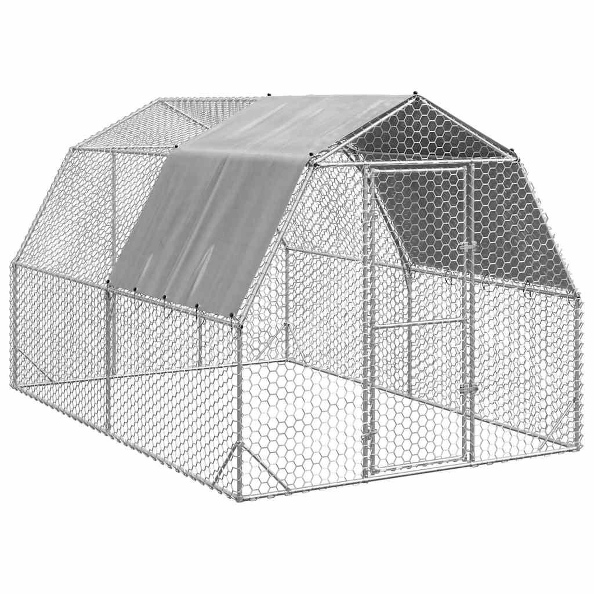 VIDAXL Poulailler avec toit 2,5x4x2,25 m acier galvanise