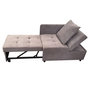 Voir la diapositive 1 : MERAX Canapé droit convertible 1 pl lin gris