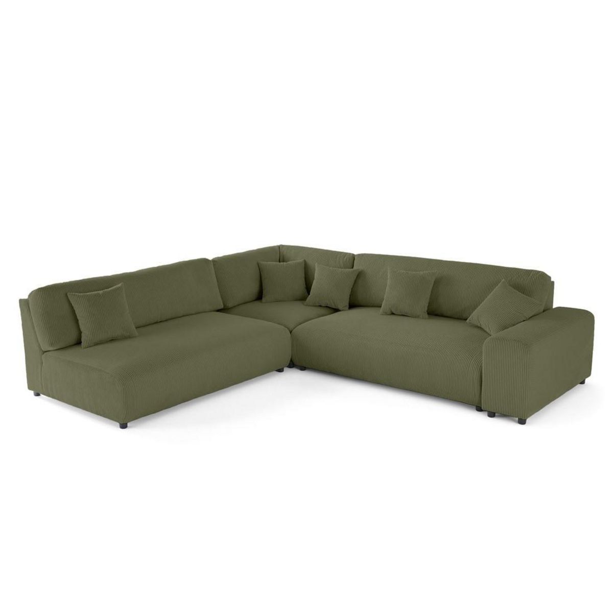 LISA DESIGN Garance - canapé modulable d'angle gauche - 6 places - en velours côtelé