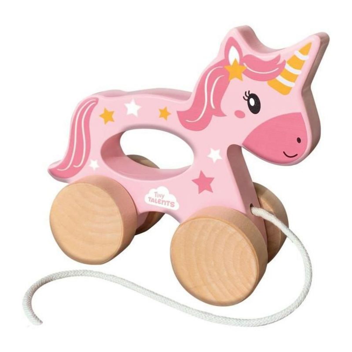 SES Creative Licorne en bois 2 en 1 - A pousser et a tirer - SES CREATIVE - Licorne rose a pousser ou a tirer.