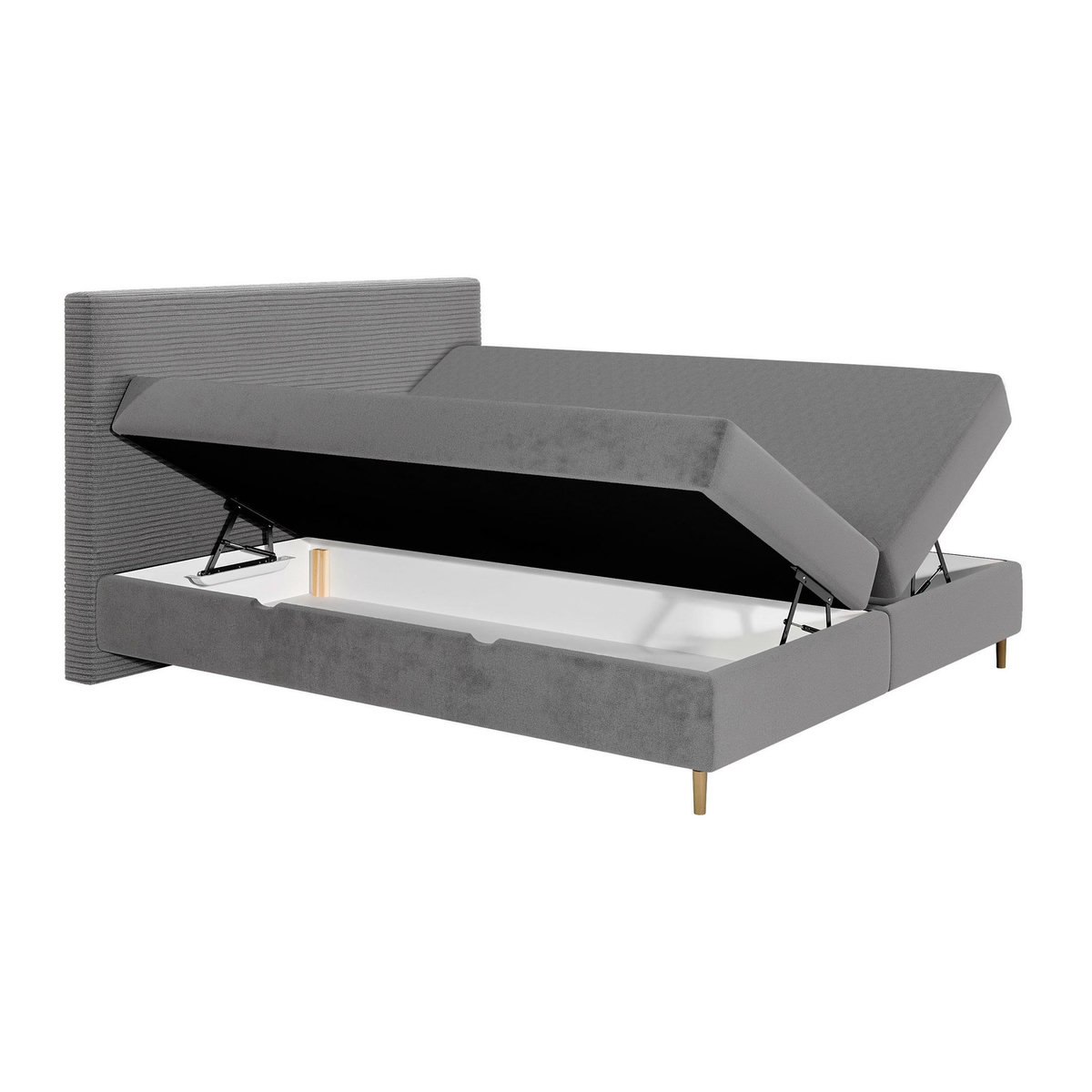 BEST MOBILIER Rafaela - lit boxspring - 180x200 - coffres et surmatelas inclus - en velours