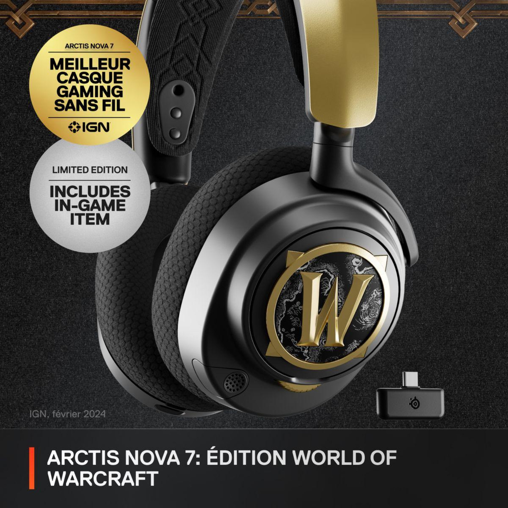 Voir la diapositive 2 : STEEL SERIES Casque gamer Arctis Nova 7 WOW Edition