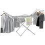 Voir la diapositive 1 : HOMCOM Etendoir séchoir linge pliable 2 ailes latérales extensibles alliage aluminium