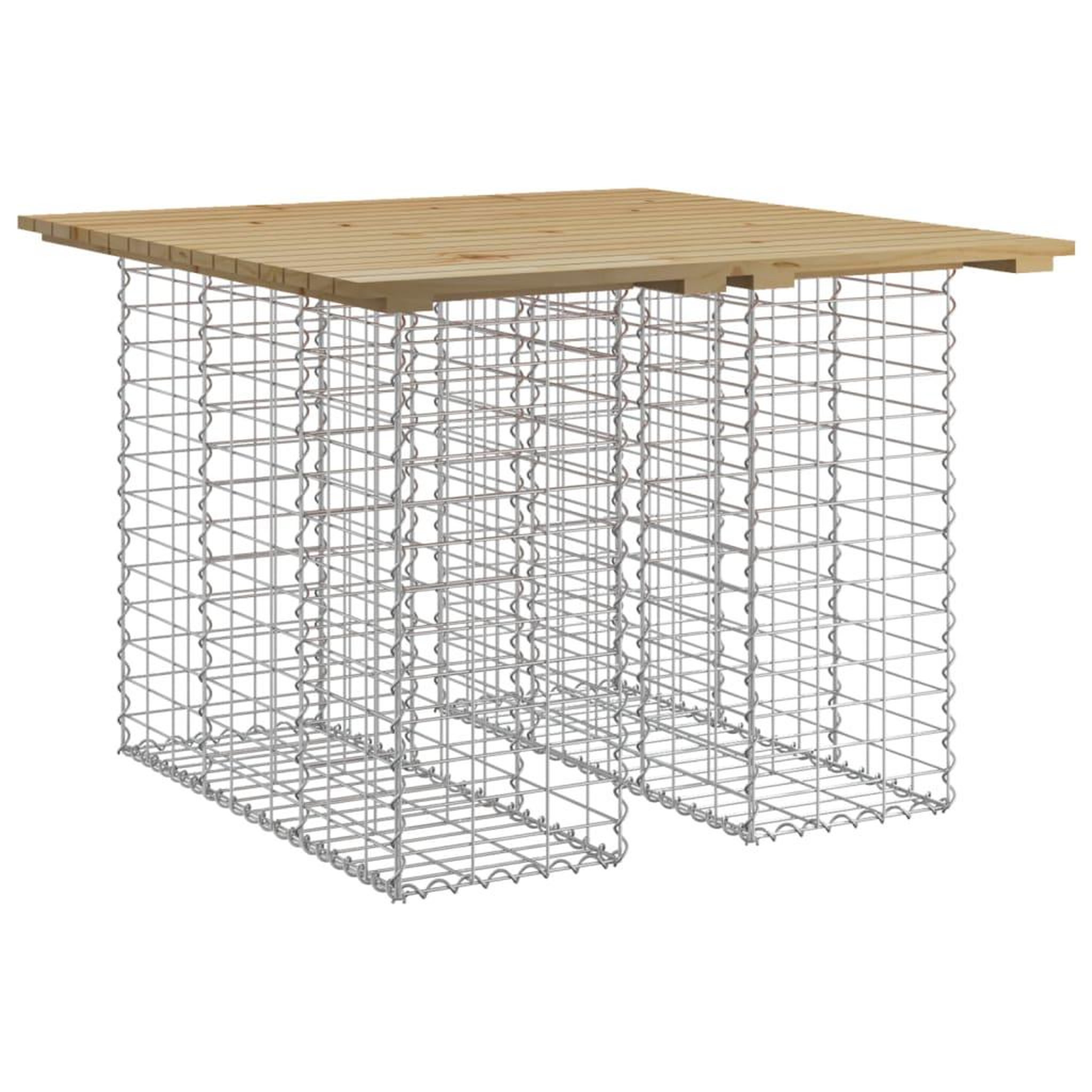 Voir la diapositive 2 : VIDAXL Banc de jardin design gabion 100x102x72 cm bois de pin impregne