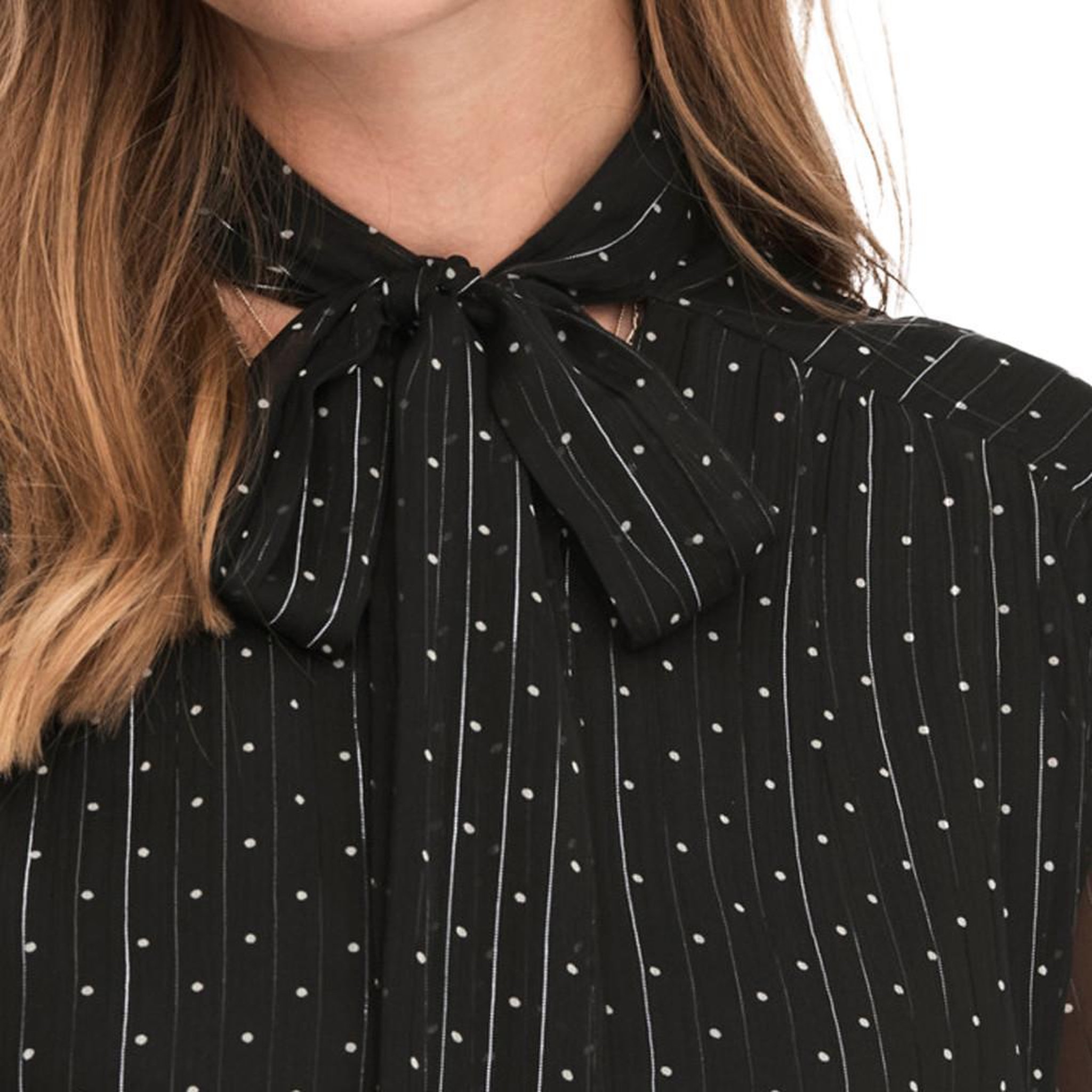 Voir la diapositive 2 : JACQUELINE DE YONG Blouse Noir à PoisFemme JDY Bow