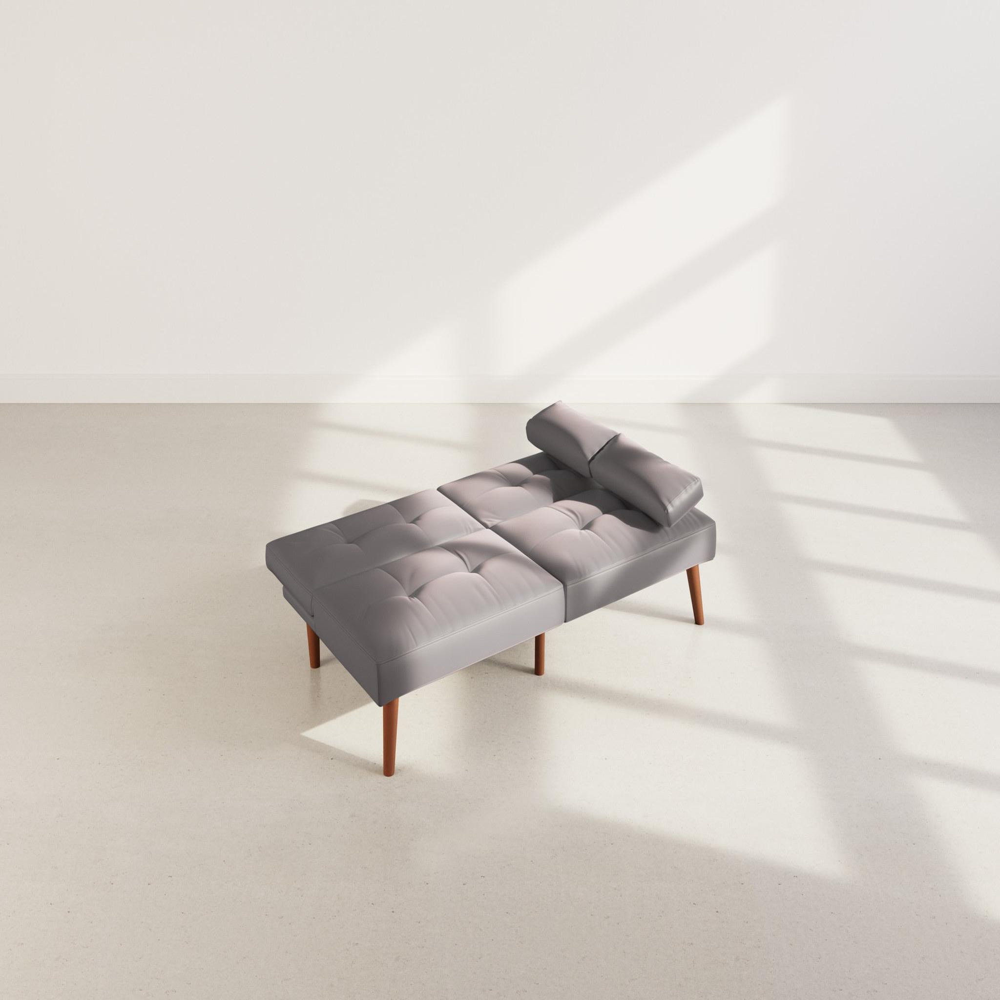 Voir la diapositive 3 : BEST MOBILIER Philae - canapé convertible clic-clac 2 places - en simili