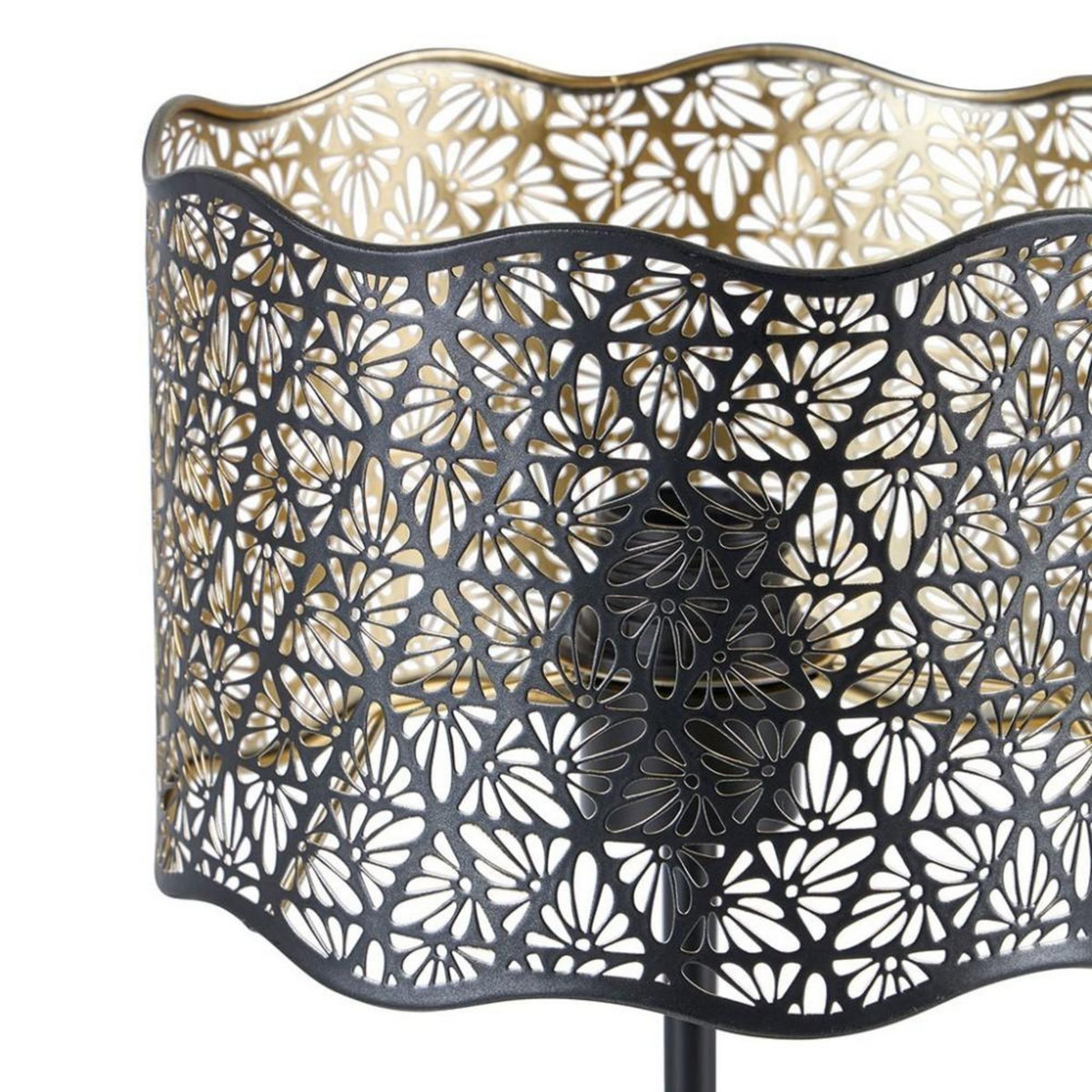 OSTARIA Lampe en métal noire et dorée