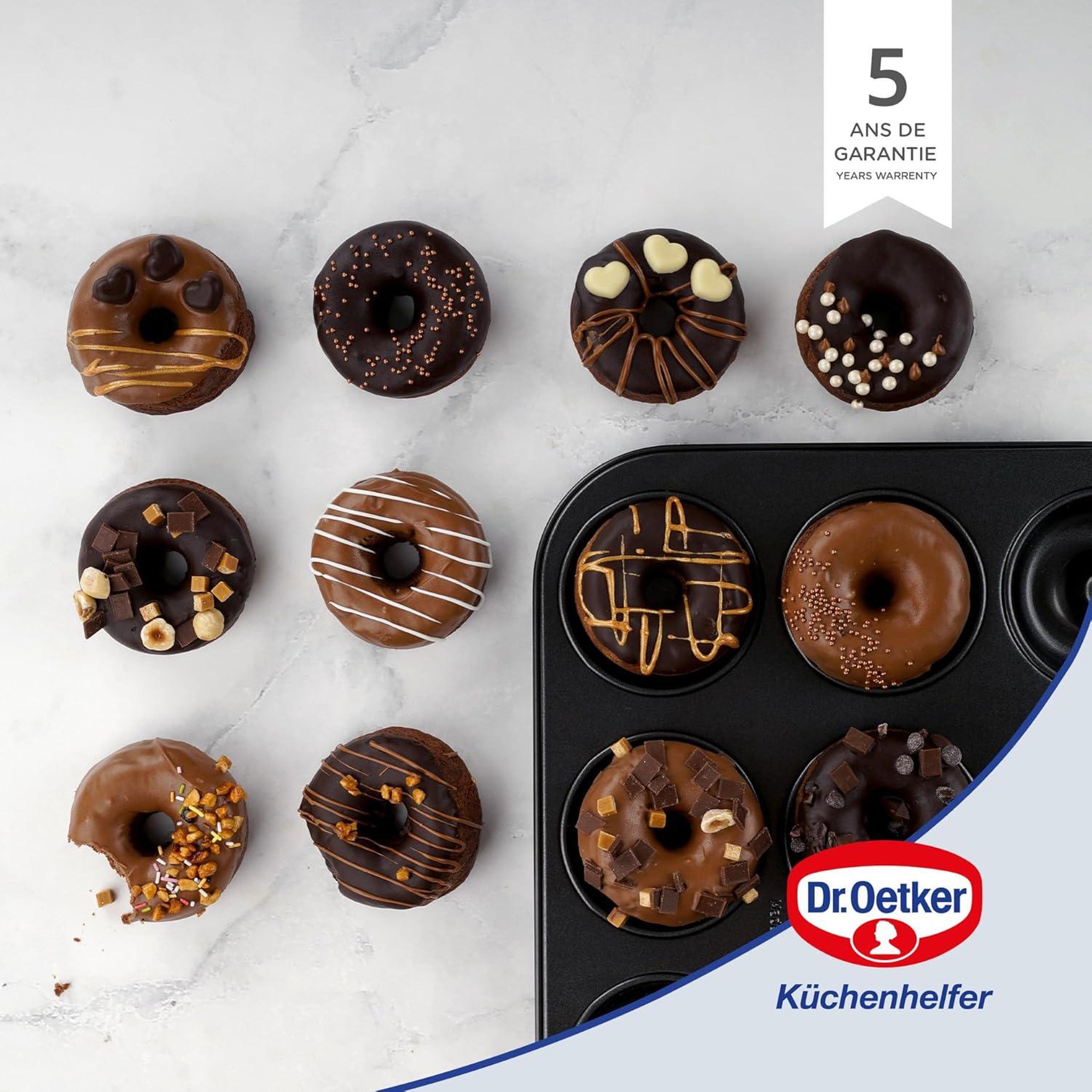 Voir la diapositive 3 : DR.OETKER Moule donut et bagel 12 empreintes 26,5 x 38,5 cm dr. Oetker tradition
