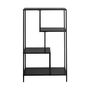 Voir la diapositive 3 : SWEEEK Etagère bibliothèque noir en métal noir asymétrique 4 niveaux INDUSTRIELLE  L 69 x P 33 x H 113.5cm