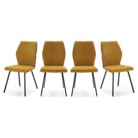 Lot de 4 chaises en tissu jaune - Lila - Homifab