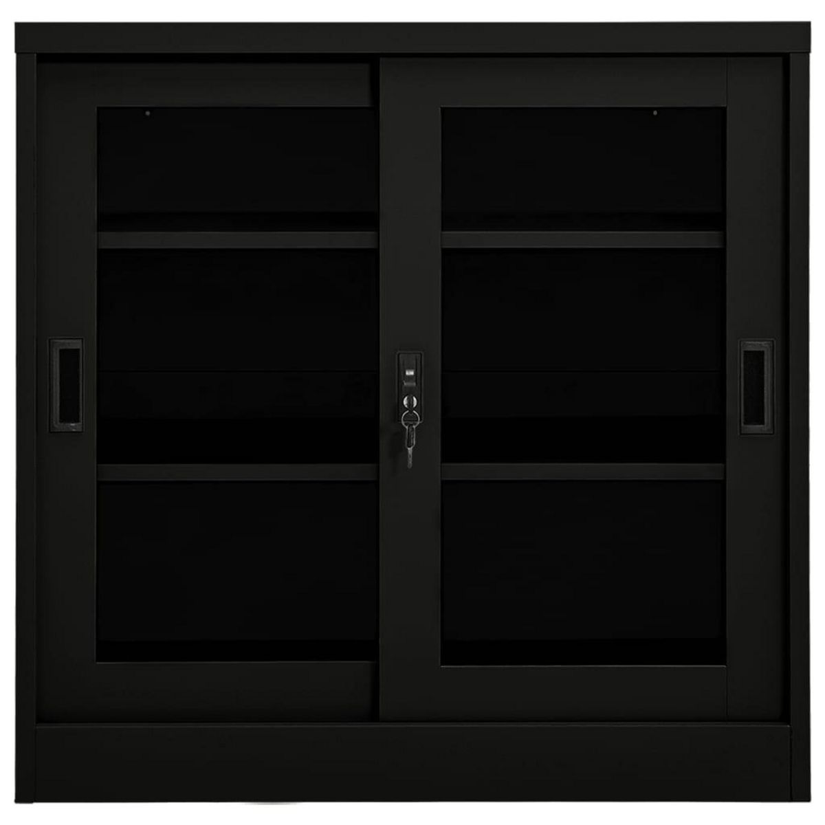 VIDAXL Armoire a portes coulissantes Noir 90x40x90 cm Acier